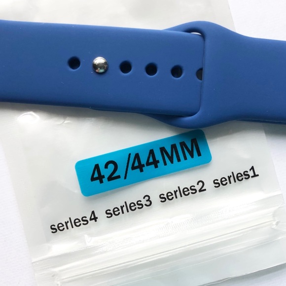 5/$20 NEW BLUE Silicone Sport Band Apple Watch 44/45/49 mm S/M Ocean - Picture 2 of 8